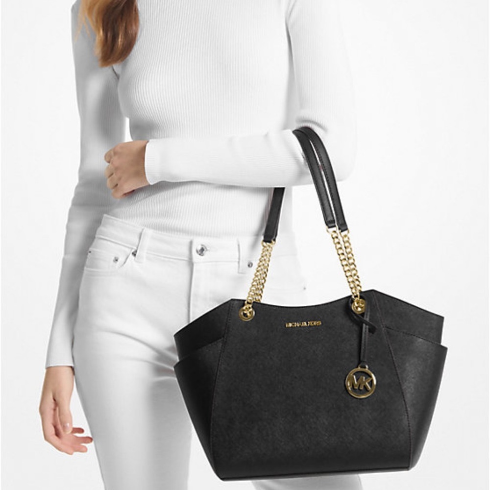 Michael Kors MICHAEL KORS 
Jet Set Lg Saffiano Leather Shoulder Tote
Black
NWT - Picture 3 of 16